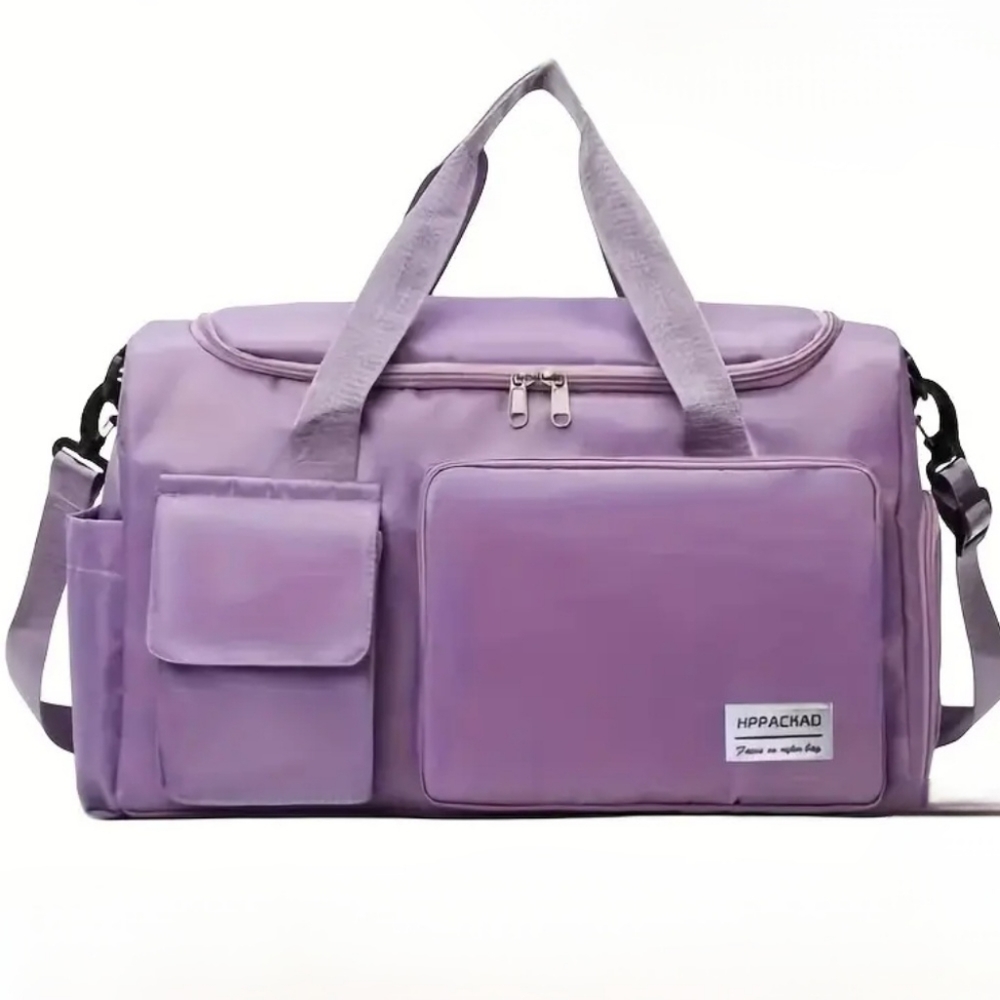 Large Portable Travel Duffle Bag, Gym Bag with Shoulder Strap Purple
